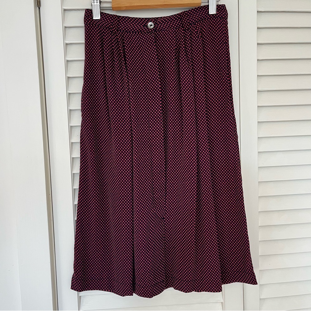 Steven Alan Black and Red Checkered Knee Length Skirt